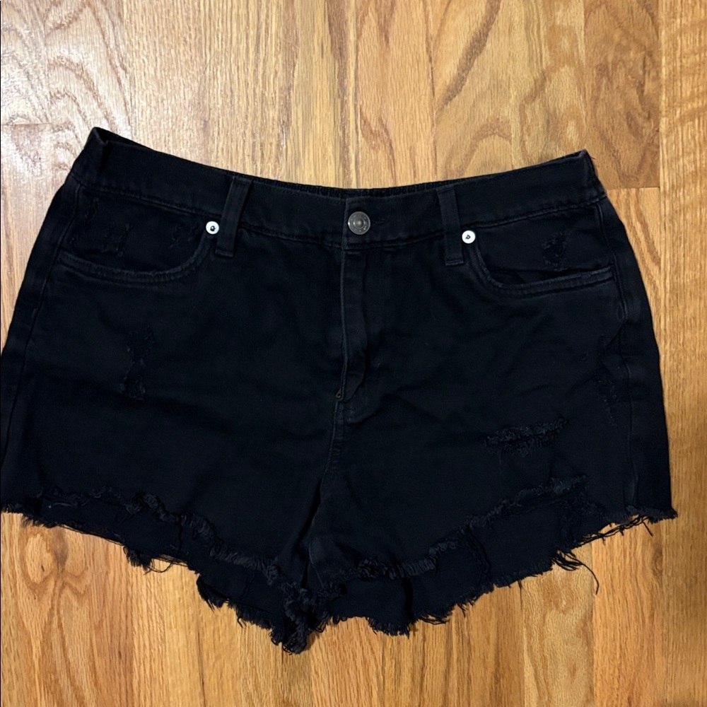 Aerie Black Denim Shorts